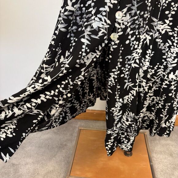 VTG 90's Button Front Floral Rayon Sleeveless Cut Out Back Dress Size 12 MSK - Picture 6 of 9